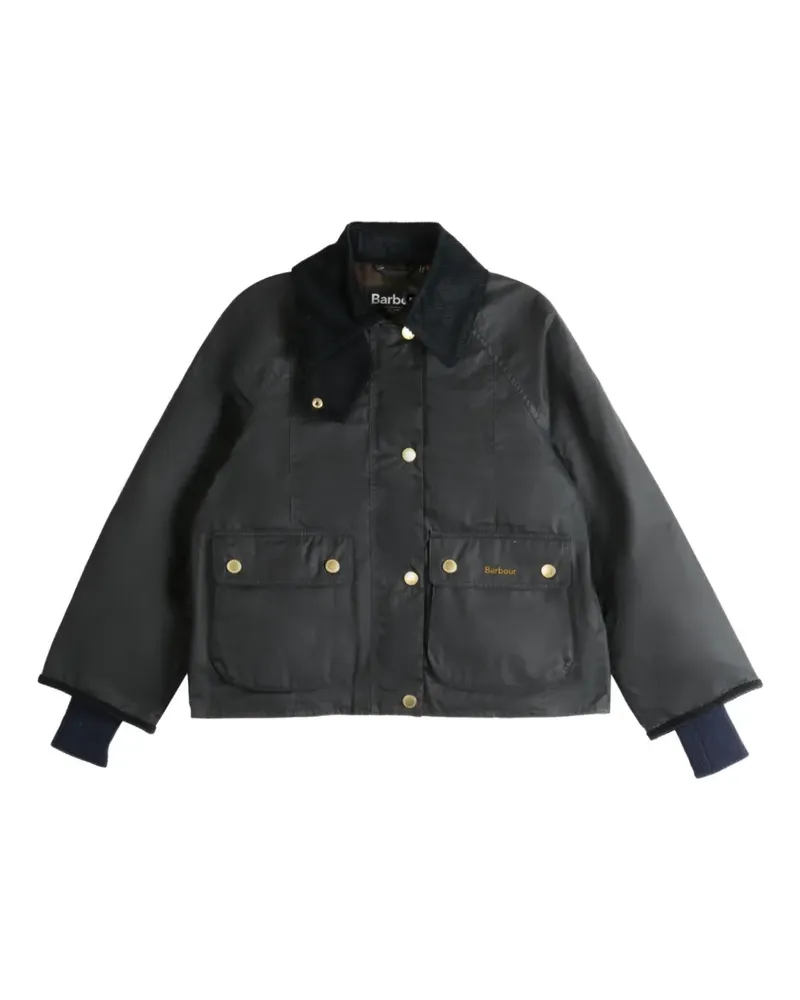 Barbour Beadnell corduroy-collar cropped jacket - Blau Blau