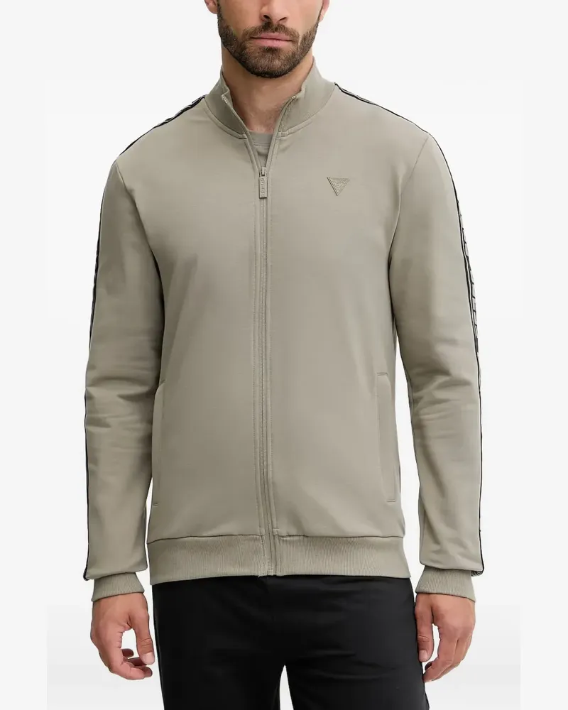 Guess Sweatshirtjacke mit Logo-Streifen - Grün Grün