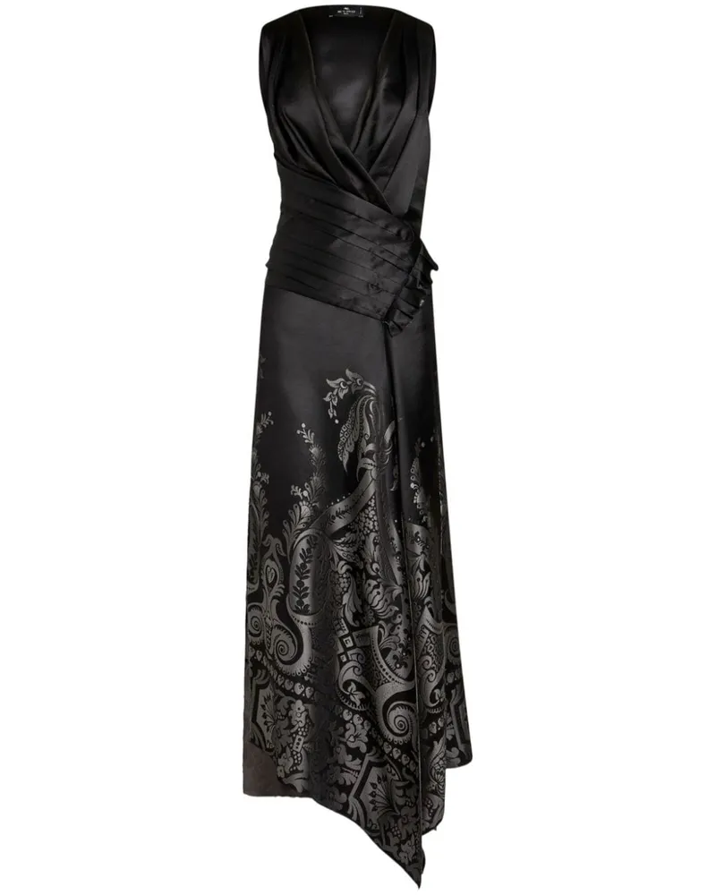 Etro Jacquard-Maxikleid aus Seide - Schwarz Schwarz