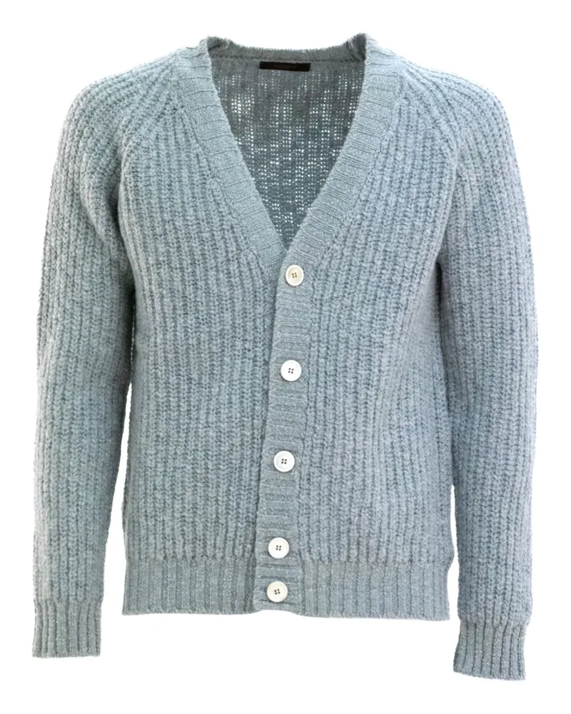 Zanone Gerippter Cardigan - Blau Blau