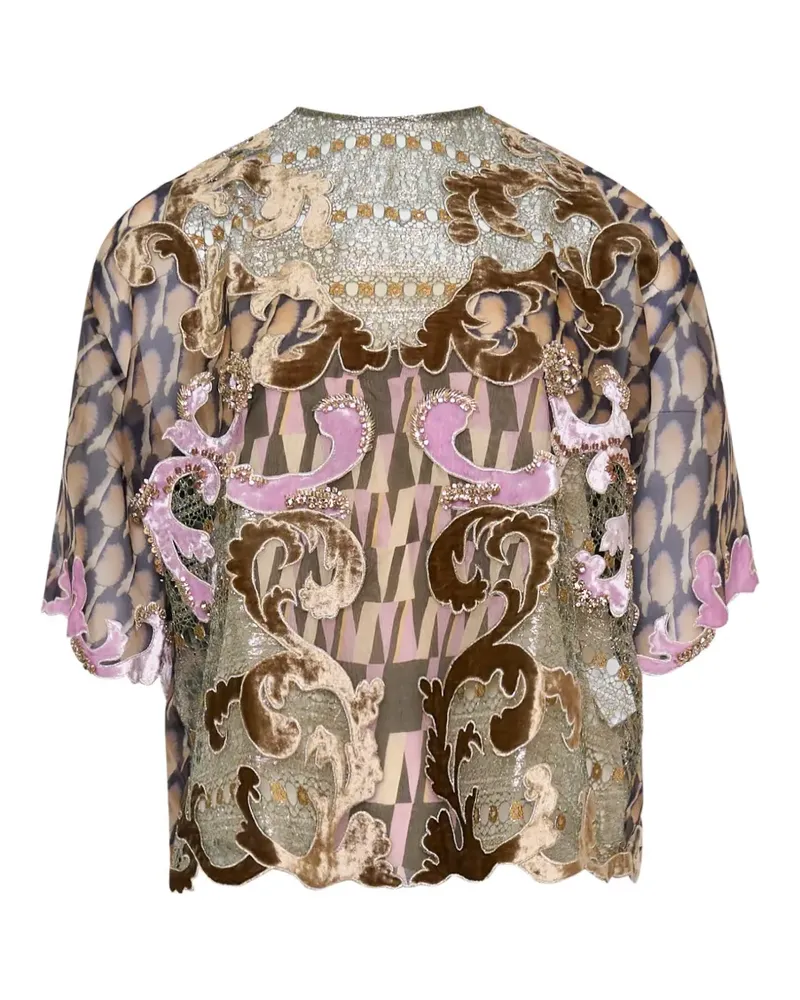 Biyan lace-panelled silk blouse - Braun Braun