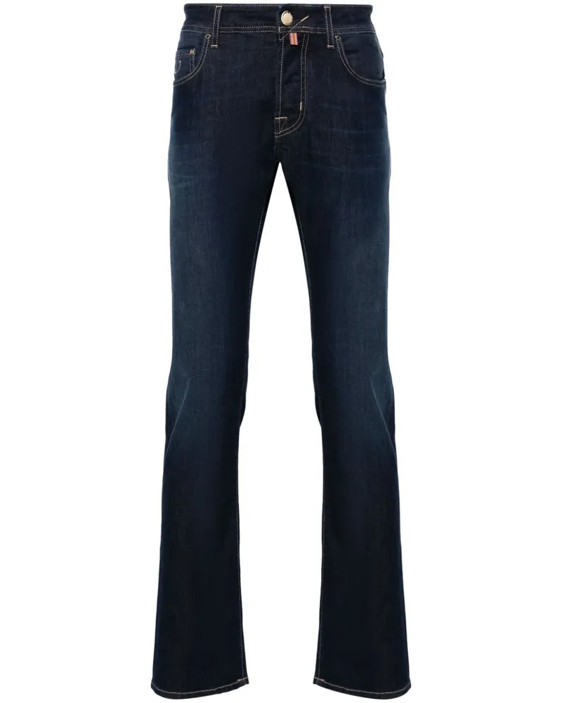 Jacob Cohën Halbhohe Bard Slim-Fit-Jeans - Blau Blau