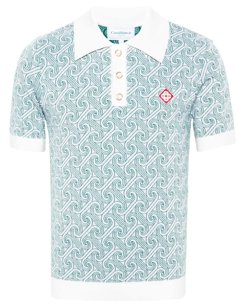 Casablanca Paris Poloshirt mit Jacquard-Monogramm - Grün Grün