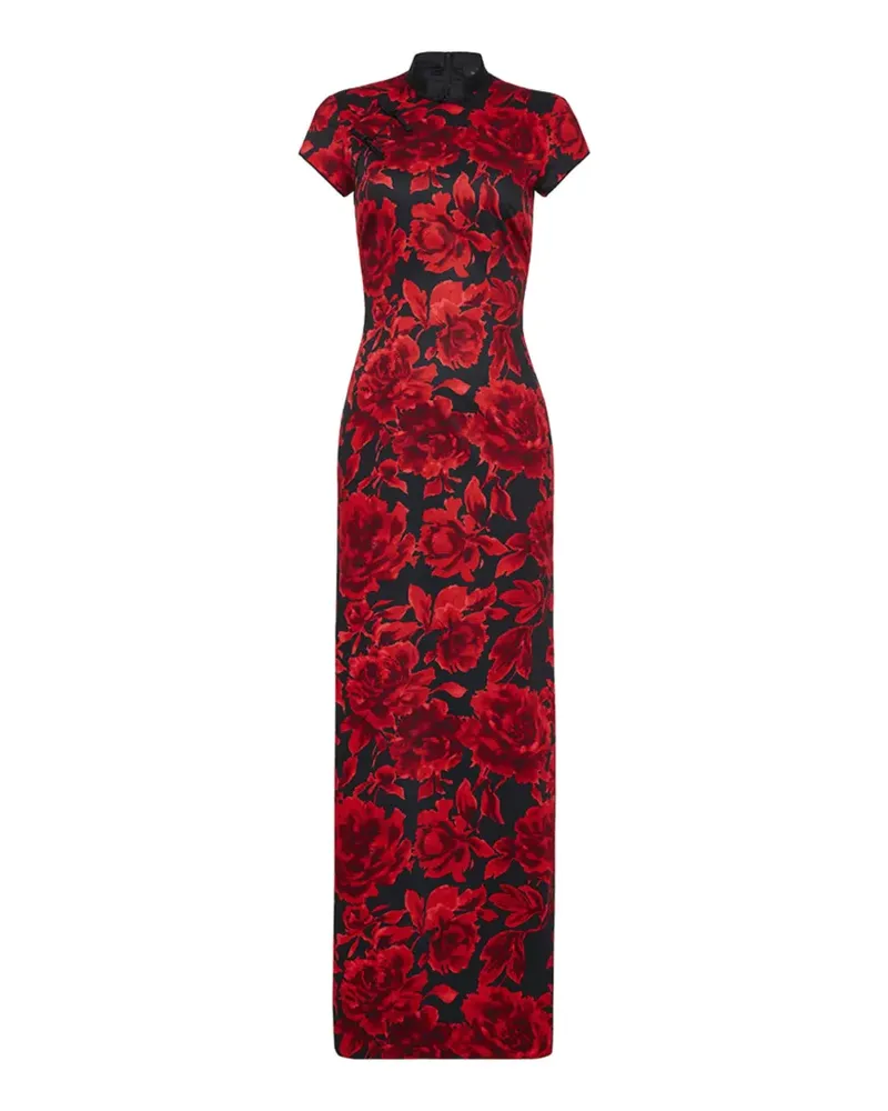 Shanghai Tang Kleid mit Blumen-Print - Rot Rot