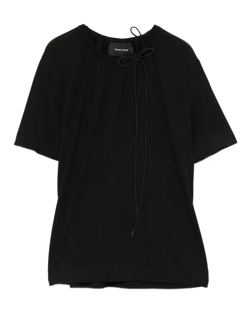 Simone Rocha T-Shirt mit Schleifendetail - Schwarz Schwarz