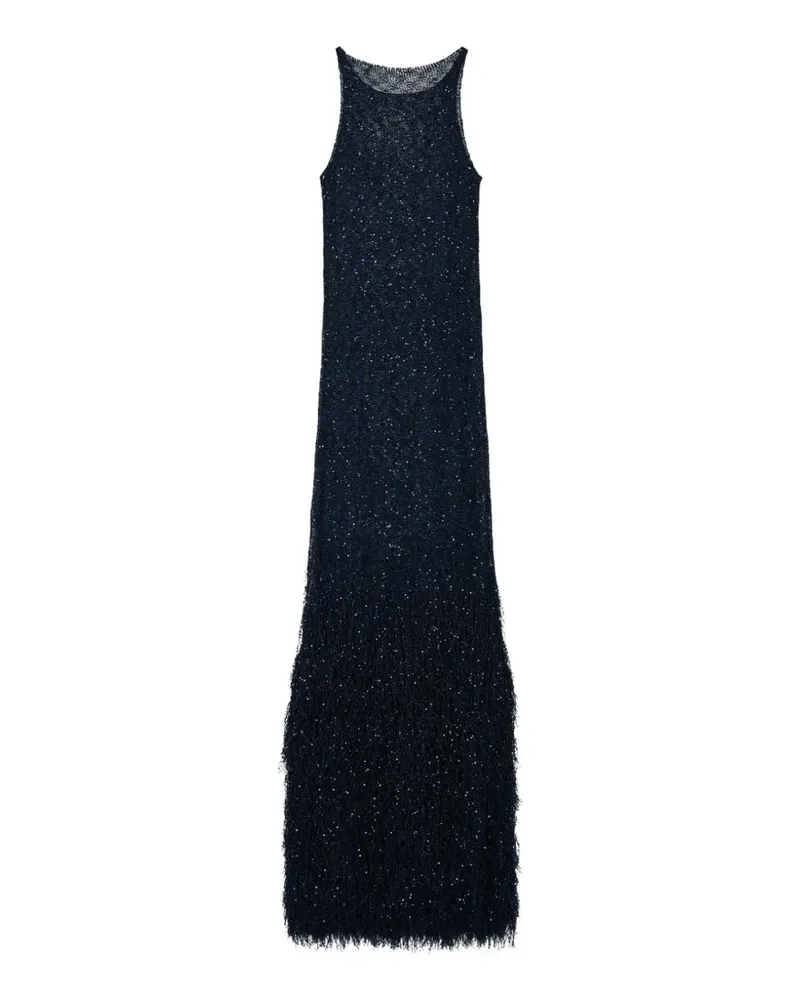 Giorgio Armani sequined fringed maxi dress - Blau Blau