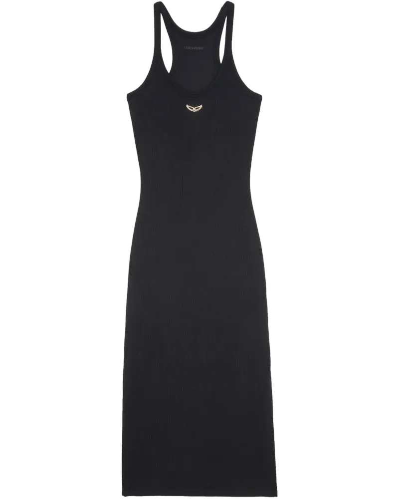 Zadig & Voltaire Geripptes Midikleid - Schwarz Schwarz