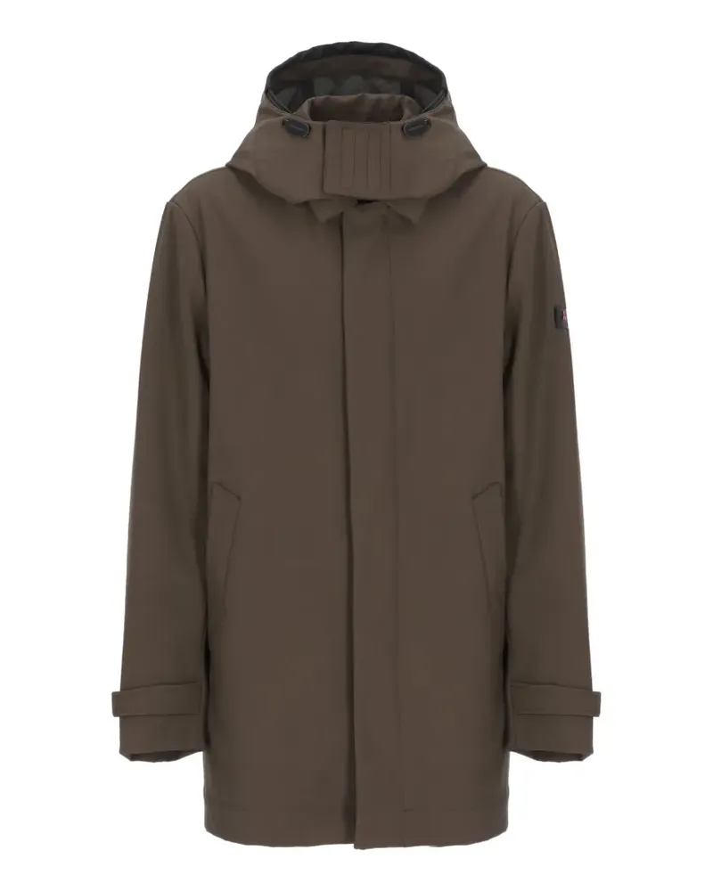 Peuterey logo-patch hooded parka - Braun Braun