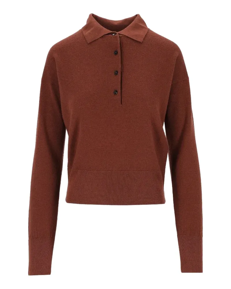 BARENA Gestricktes Poloshirt mit Perlen - Braun Braun