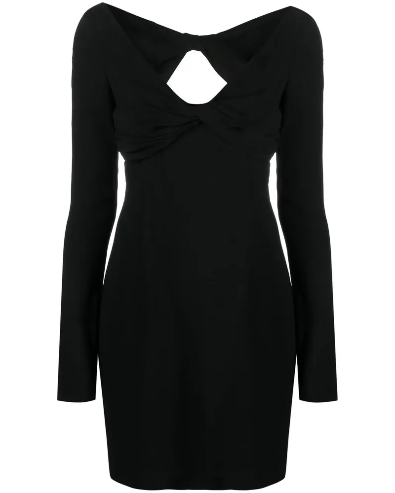 Blumarine Minikleid mit V-Ausschnitt - Schwarz Schwarz