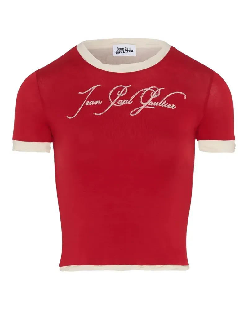 Jean Paul Gaultier T-Shirt mit Logo-Stickerei - Rot Rot