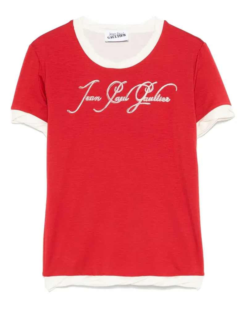 Jean Paul Gaultier T-Shirt mit Logo-Stickerei - Rot Rot