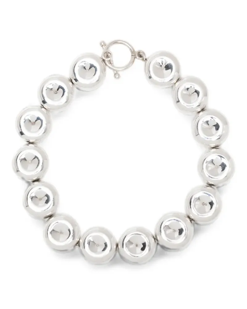 UNCOMMON MATTERS Torus Armband mit T-Riemen - Silber Silber