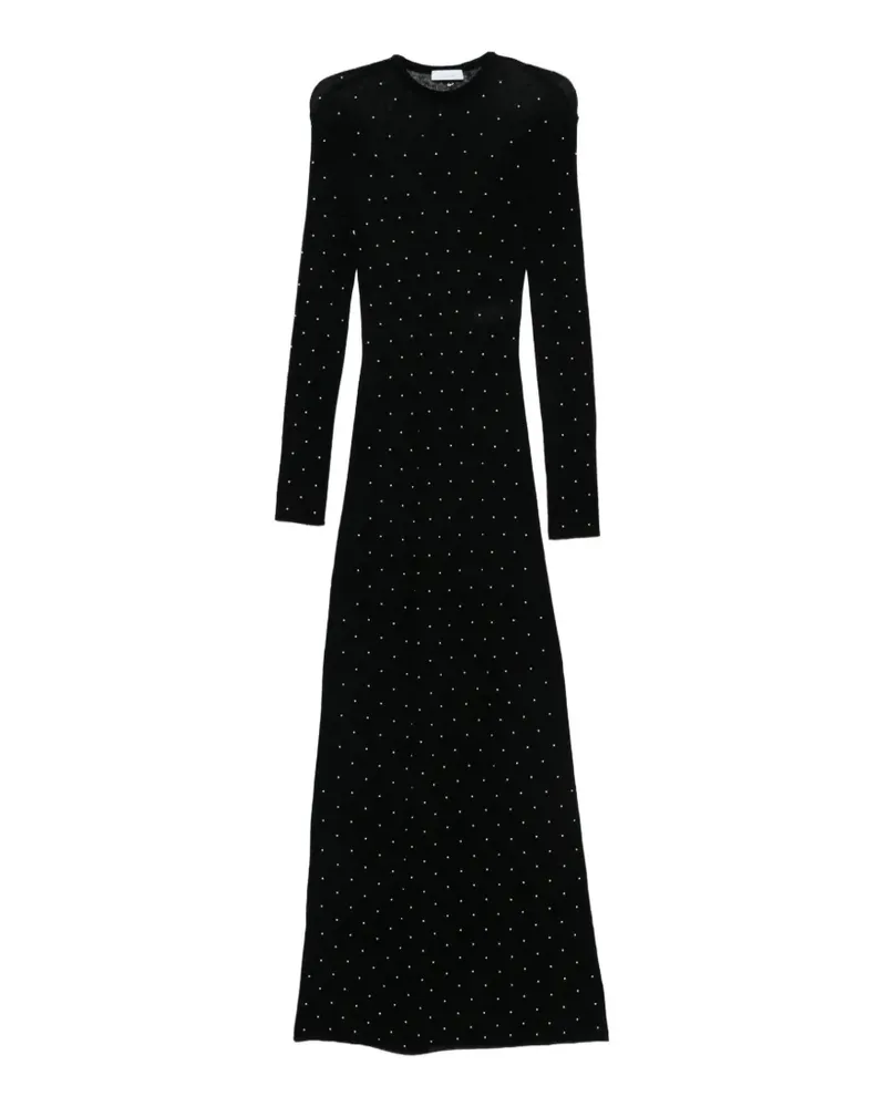 Paco Rabanne studded long-sleeve maxi dress - Schwarz Schwarz