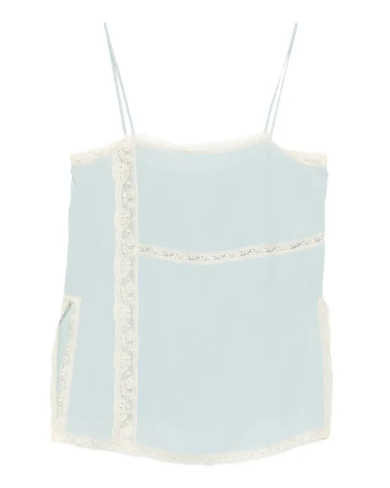 Semicouture lace-trim top - Blau Blau