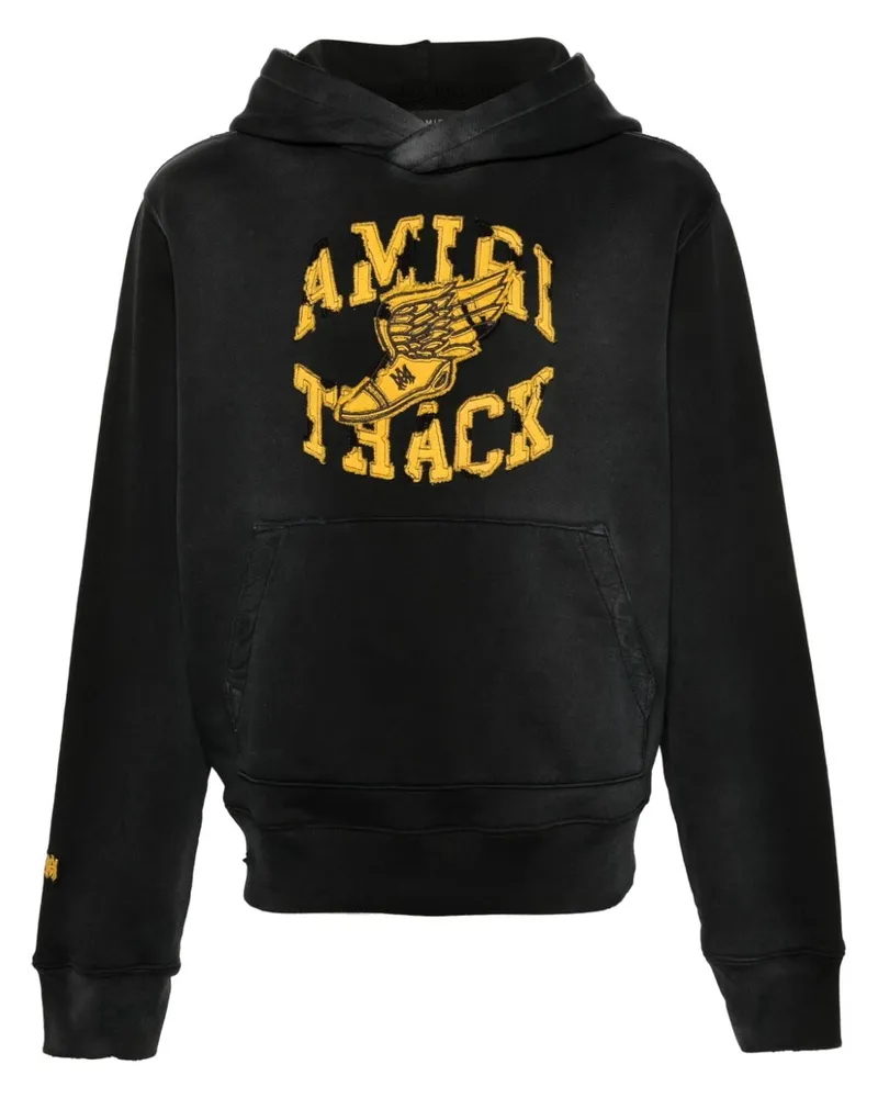 Amiri Track Hoodie mit Patch - Schwarz Schwarz
