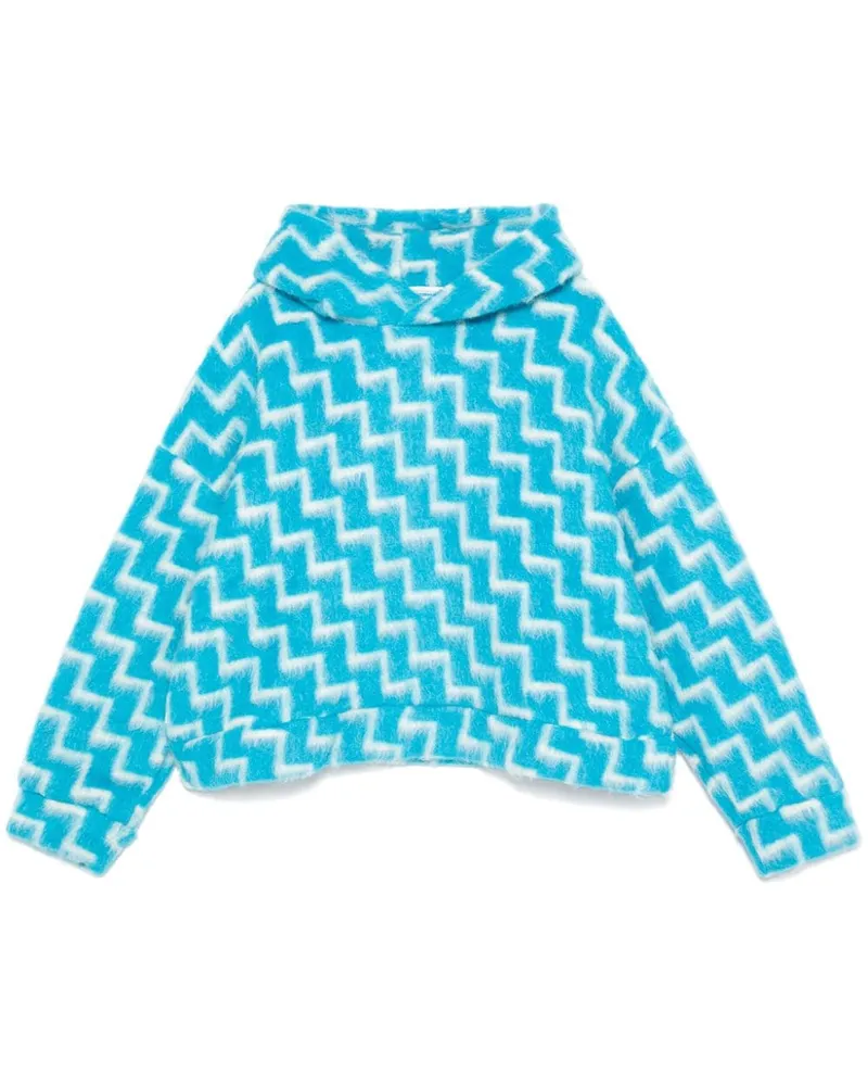 BONSAI Geometrisch gemusterter Hoodie - Blau Blau