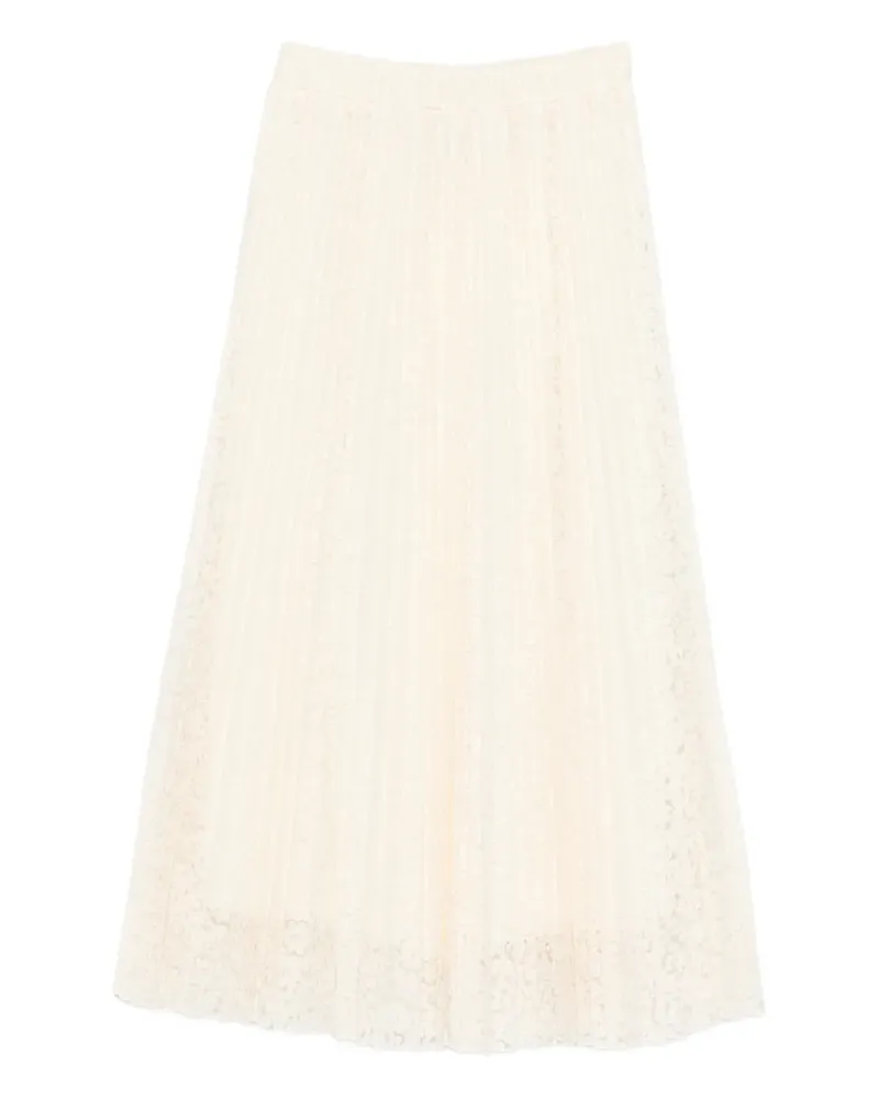 Ermanno Scervino pleated floral midi skirt - Nude Nude