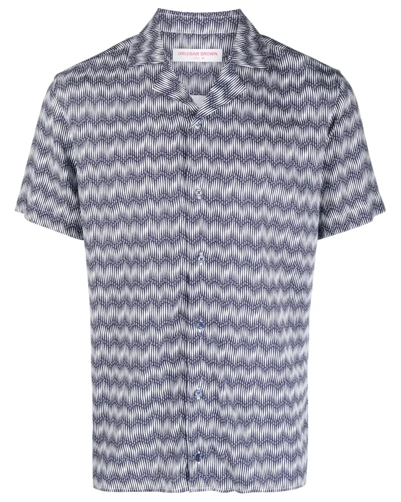 Orlebar Brown Travis Hemd mit Zickzackmuster - Blau Blau