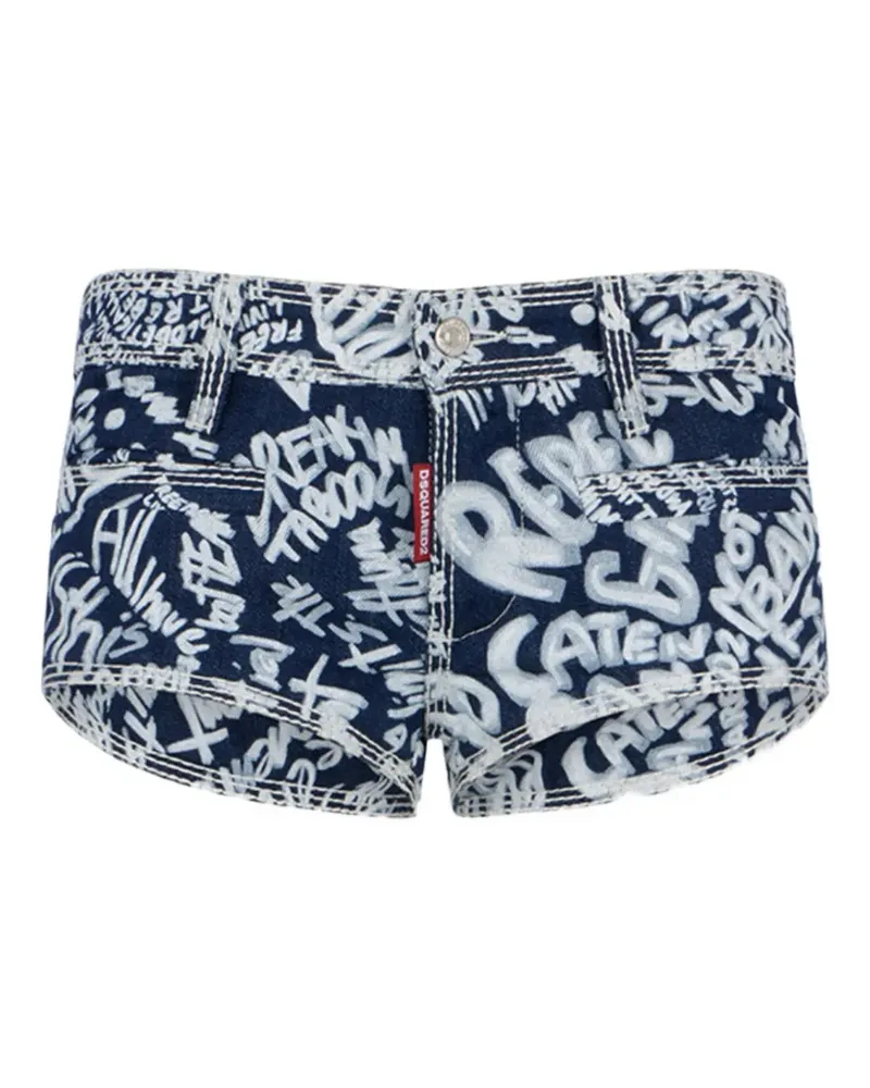 Dsquared2 Rebel Hibiscus Shorts mit Blumenmotiv - Blau Blau