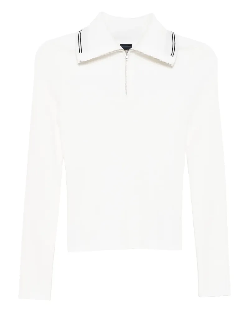 JUUN.J knitted zip polo - Weiß Weiß