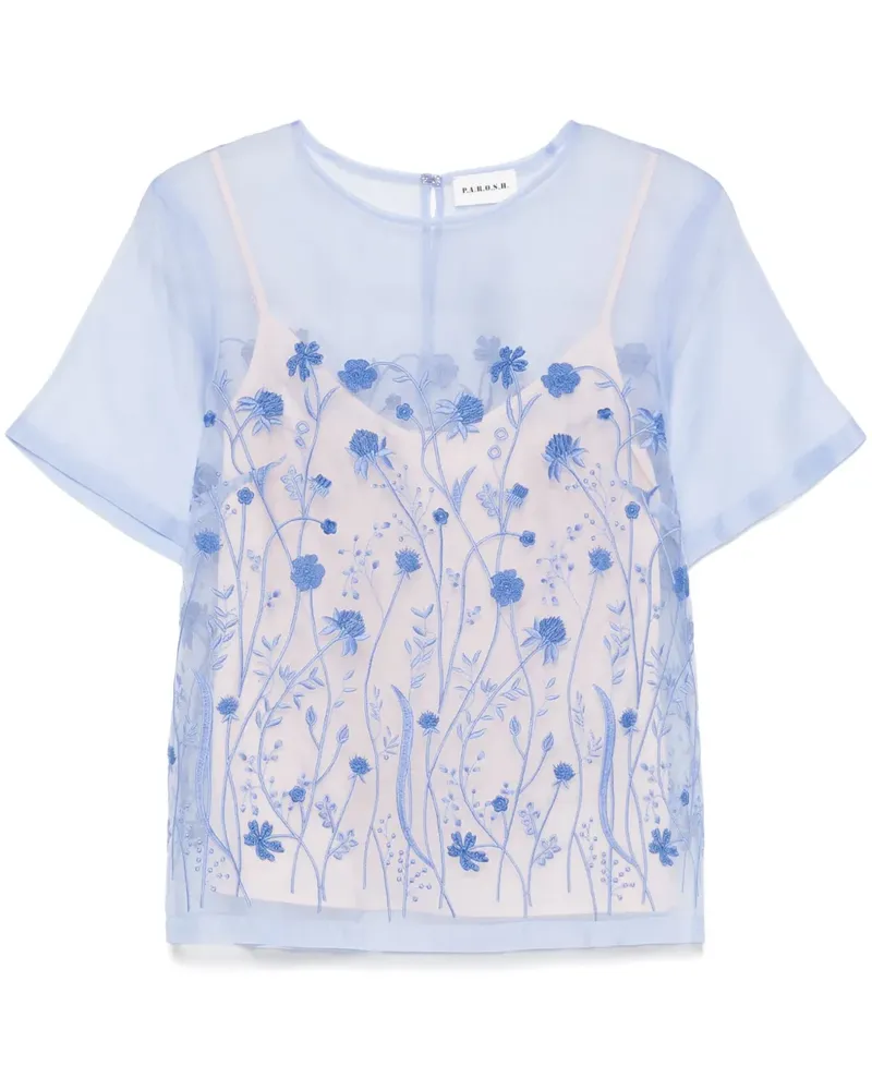 P.A.R.O.S.H. P.A.R.O H. Sorgente T-Shirt - Blau Blau
