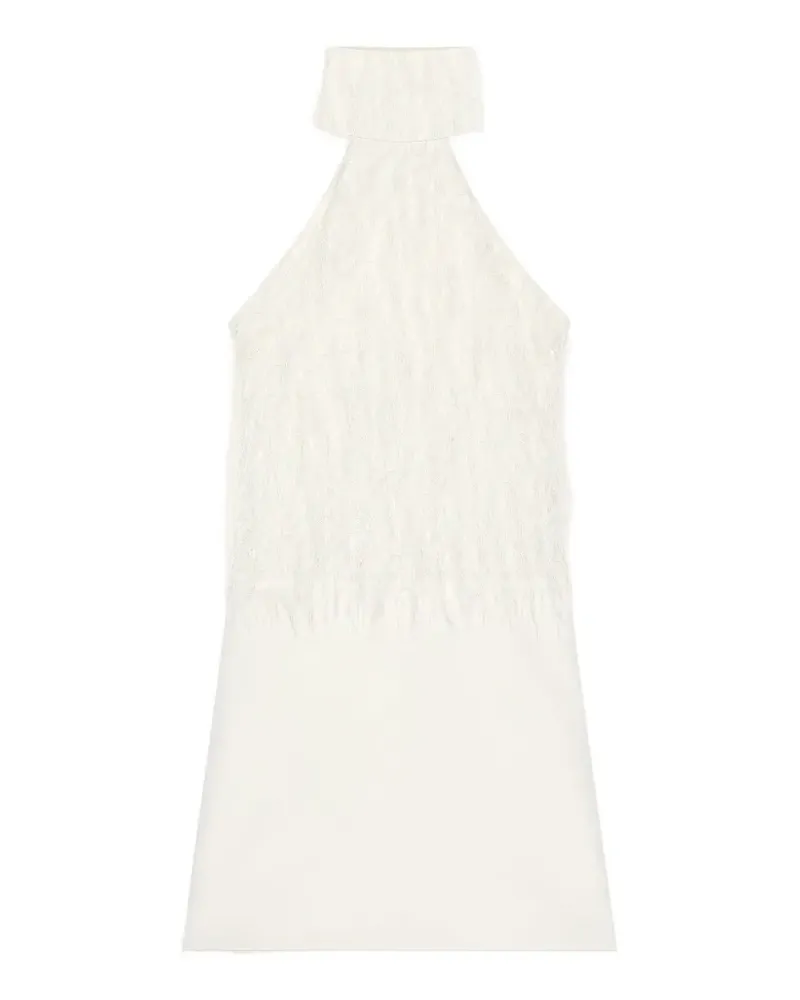 Courrèges Neckholder-Minikleid mit Fransen - Weiß Weiß