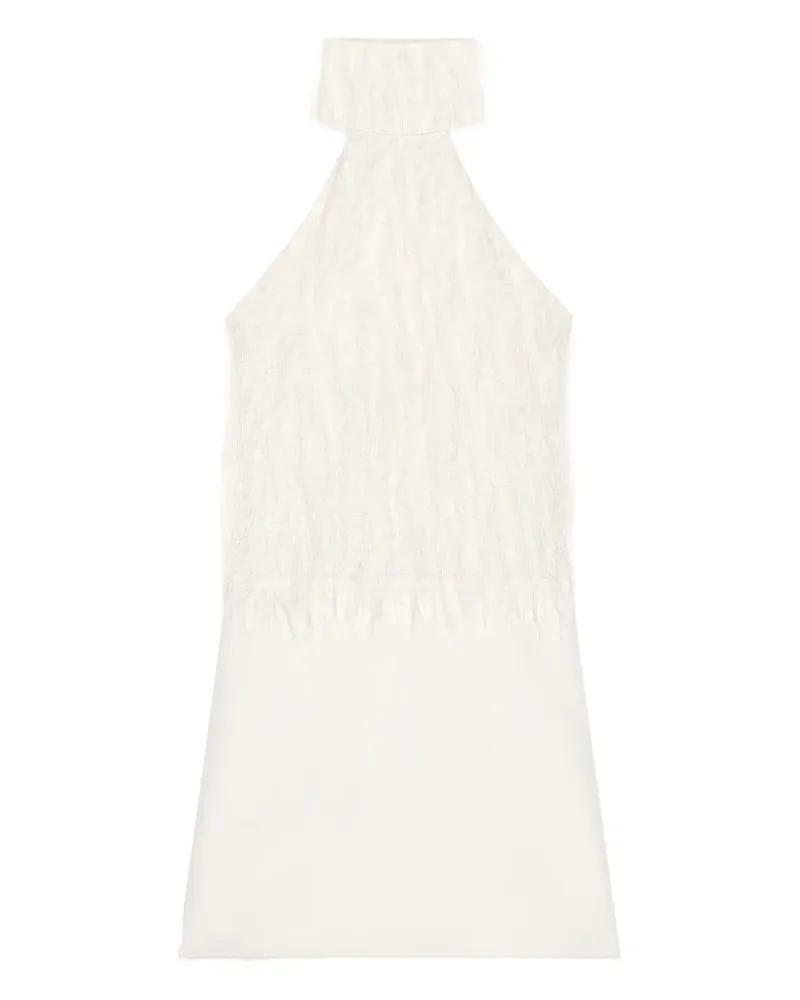 Courrèges Neckholder-Minikleid mit Fransen - Weiß Weiß