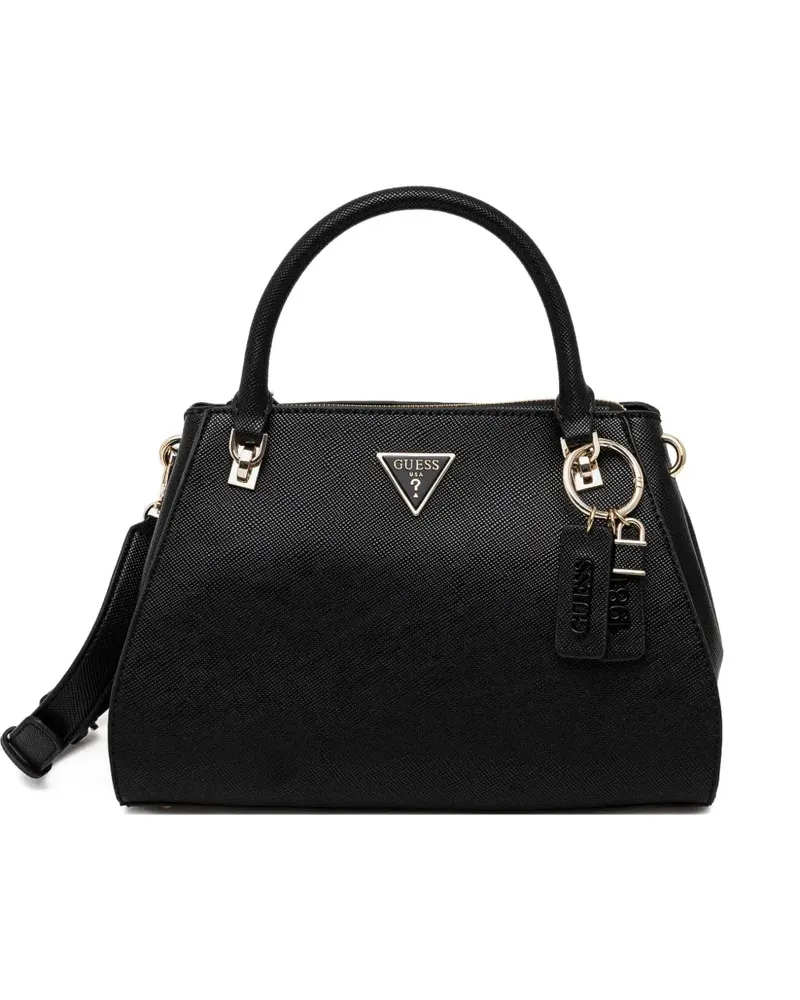 Guess Handtasche mit Logo-Schild - Schwarz Schwarz