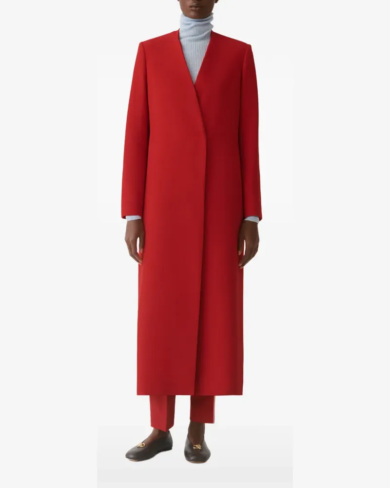Fabiana Filippi Kragenloser Mantel mit Schlitz - Rot Rot
