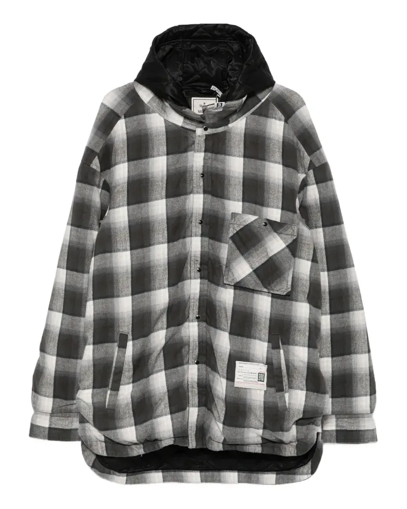 MIHARAYASUHIRO Kapuzenjacke mit Karomuster - Schwarz Schwarz
