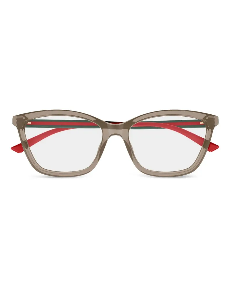 Gucci Gestreifte Cat-Eye-Brille - Nude Nude