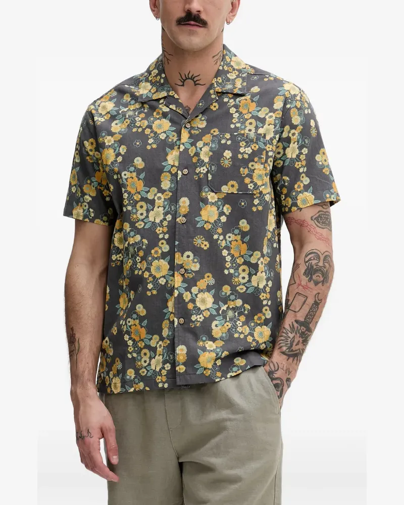 Hurley floral-print short-sleeve shirt - Grau Grau