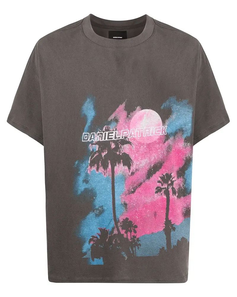 Daniel Patrick T-Shirt mit grafischem Print - Grau Grau