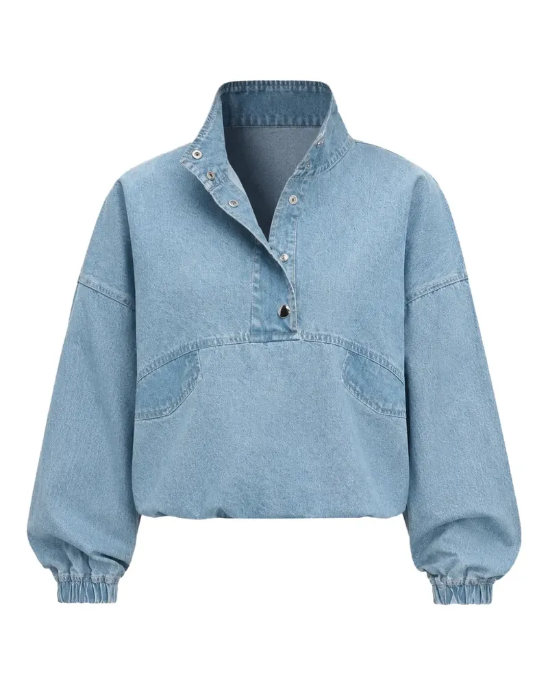 Rag & Bone Miramar press-stud funnel-neck denim top - Blau Blau