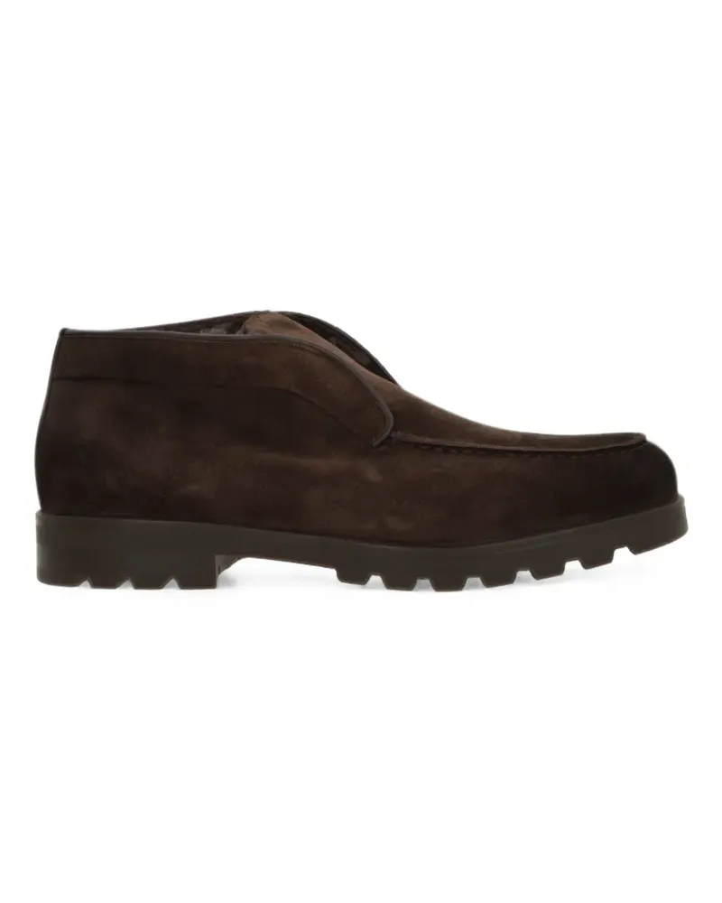 Santoni calf suede slip-on ankle boots - Braun Braun