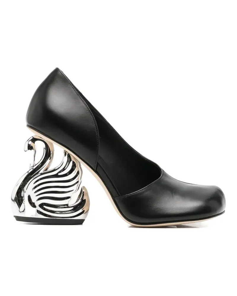 A.W.A.K.E. Pumps mit Schwanabsatz - Schwarz Schwarz