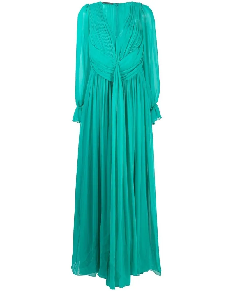 Alberta Ferretti Gerafftes Maxikleid - Grün Grün
