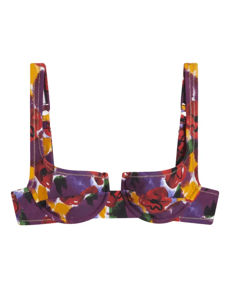 Reina Olga Brigitte floral-pattern bikini top - Violett Violett
