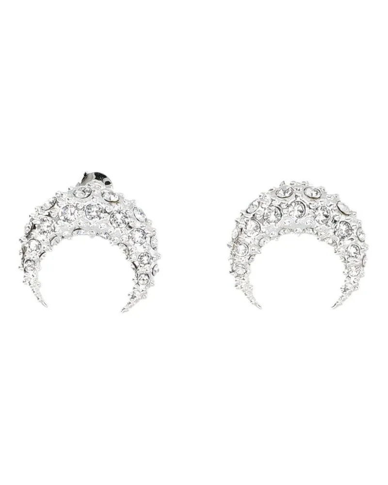 Marine Serre Kleiner Moon Ohrring mit Strass - Silber Silber