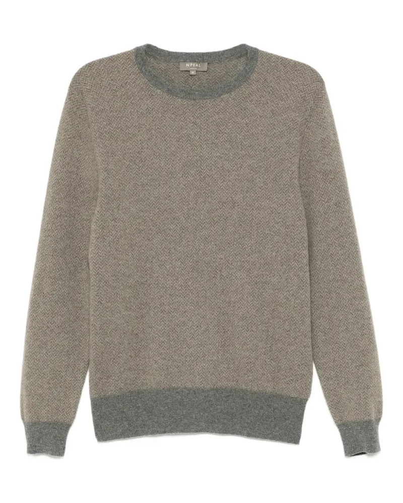 N.Peal Pullover mit Fischgrätenmuster - Braun Braun
