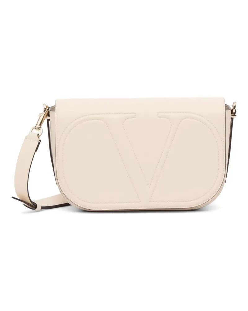 Valentino Garavani VLogo Walk Schultertasche aus Kalbsleder - Nude Nude