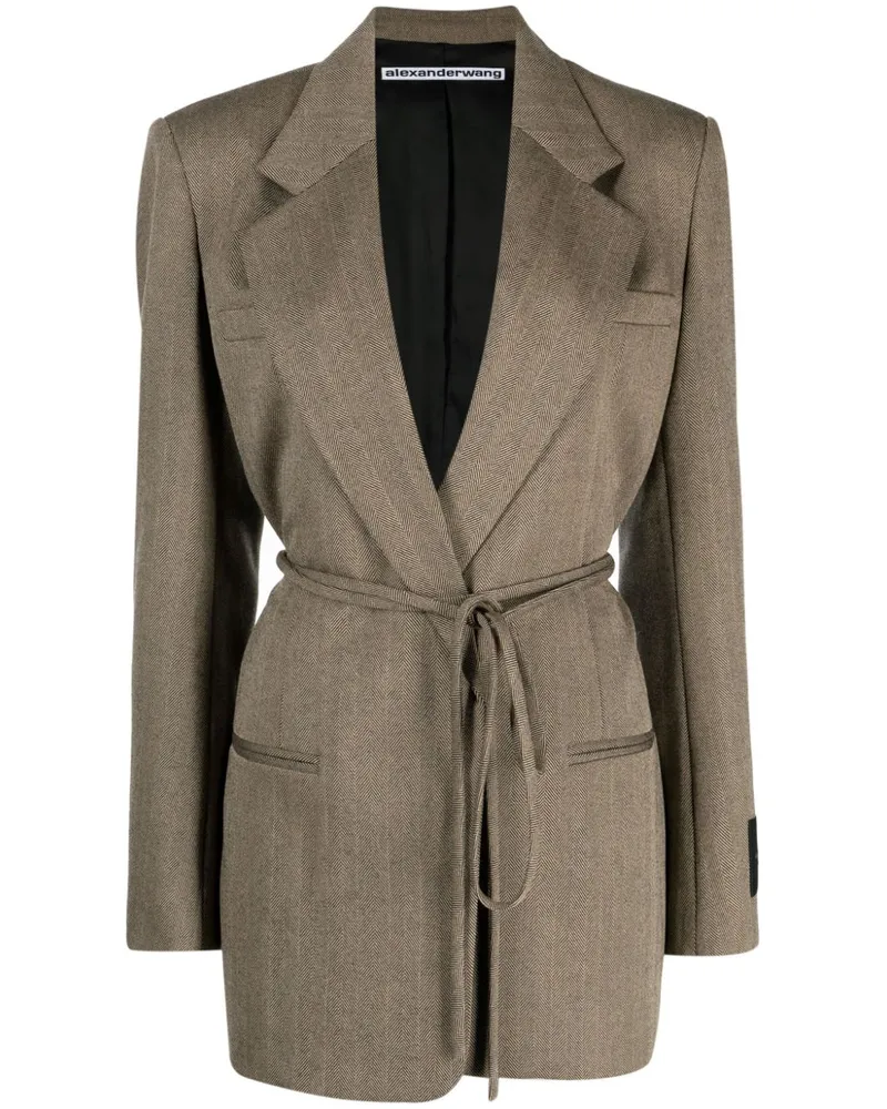 Alexander Wang Blazer mit Fischgrätenmuster - Braun Braun