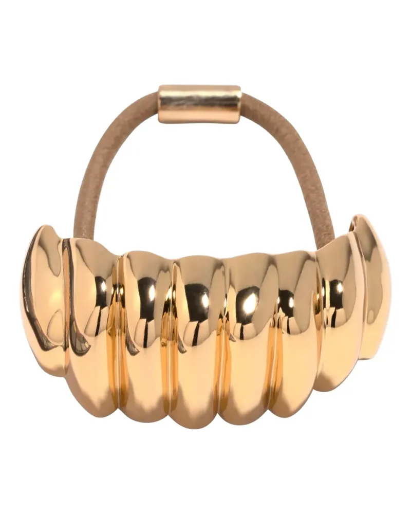 Jennifer Behr Cornetto Ponywrap ribbed hair tie - Gold Gold