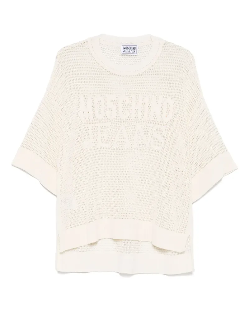 Moschino T-Shirt mit Logo-Jacquard - Nude Nude