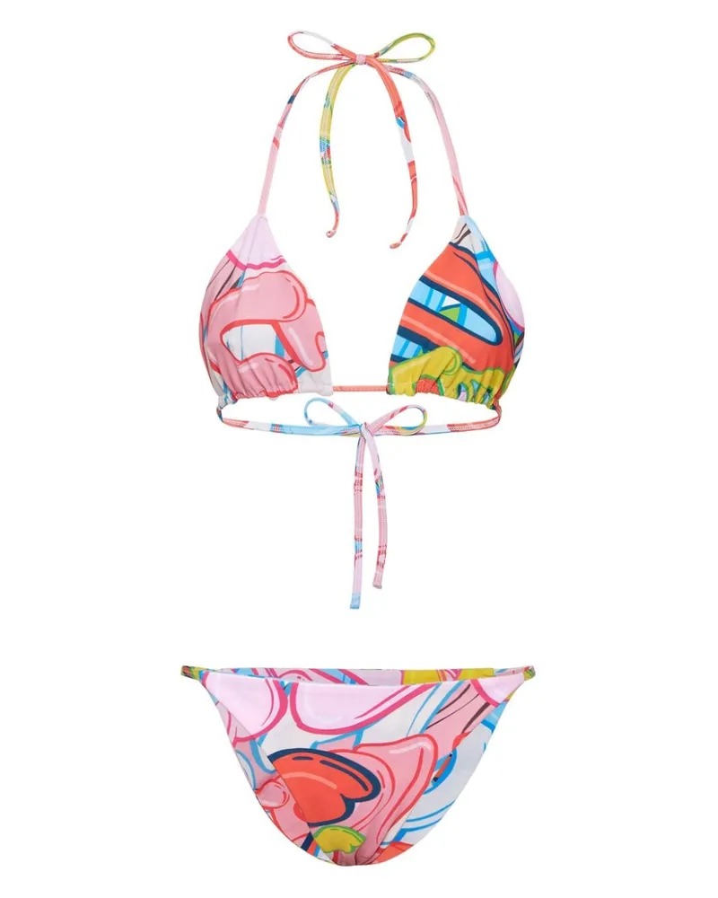 Philipp Plein Bombing Graffiti Bikini - Rosa Rosa