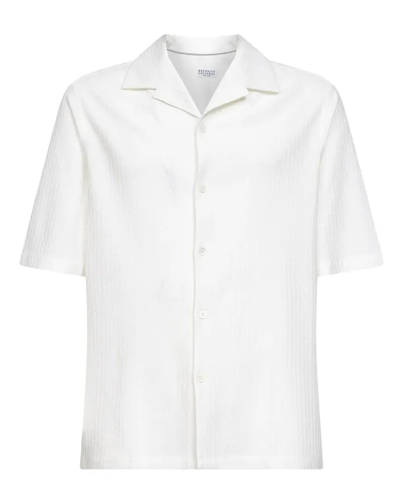 Brunello Cucinelli bowling-collar button-up shirt - Weiß Weiß