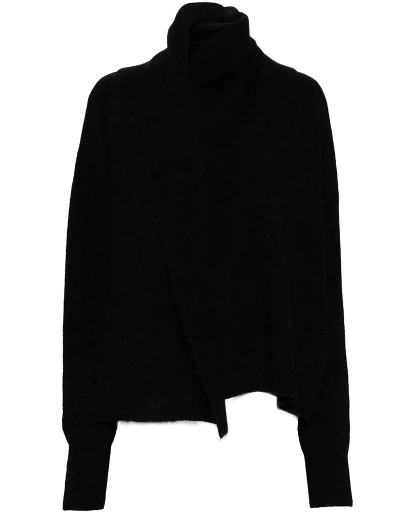 Totême Pullover mit drapiertem Schal - Schwarz Schwarz