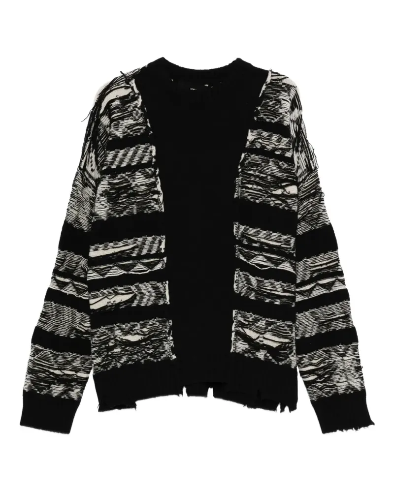 Isabel Benenato Ausgefranster Pullover - Schwarz Schwarz