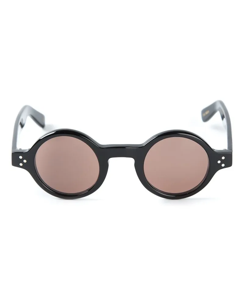 Lesca Runde Sonnenbrille - Schwarz Schwarz